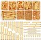 540Pcs Slider Clasp Kit, Beading Tube Slide Cord (6 Sizes, Gold)